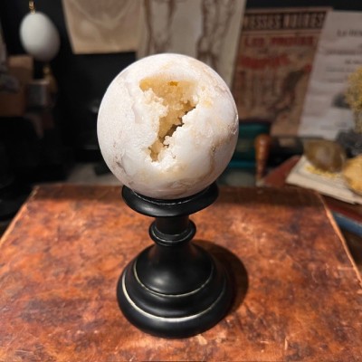 Sphère géode d'Agate - Madagascar - Teintes naturelles