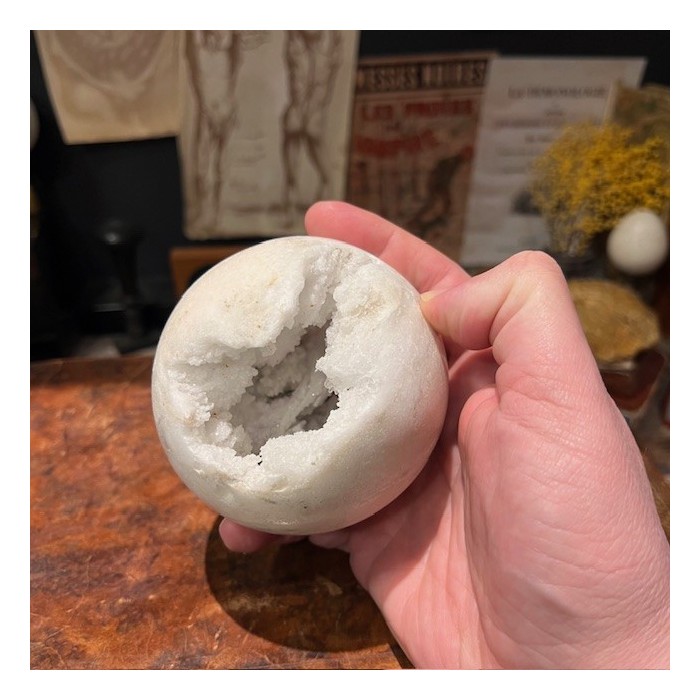 Sphère géode d'Agate - Madagascar - Teintes naturelles