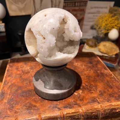 Sphère géode d'Agate - Madagascar - Teintes naturelles