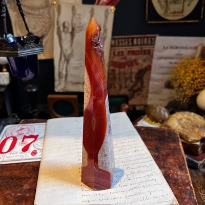 Obélisque d'Agate Sardonyx - Agate rubanée