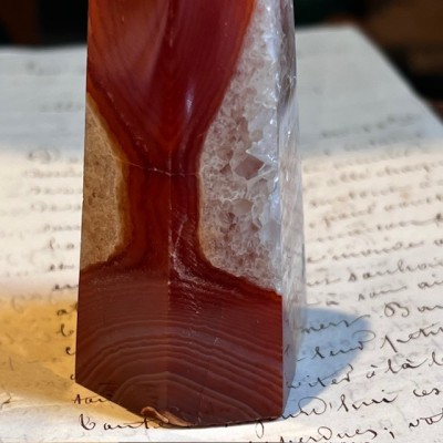 Sardonyx Agate Obelisk - Banded agate
