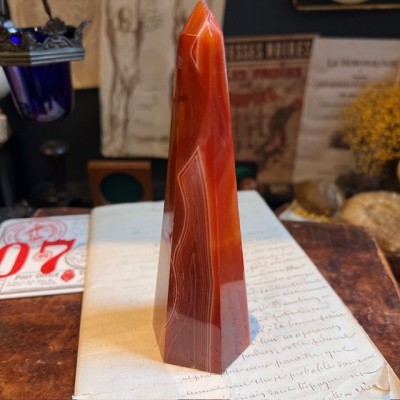 Obélisque d'Agate Sardonyx - Agate rubanée
