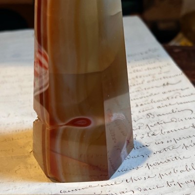 Obélisque d'Agate Sardonyx - Agate rubanée