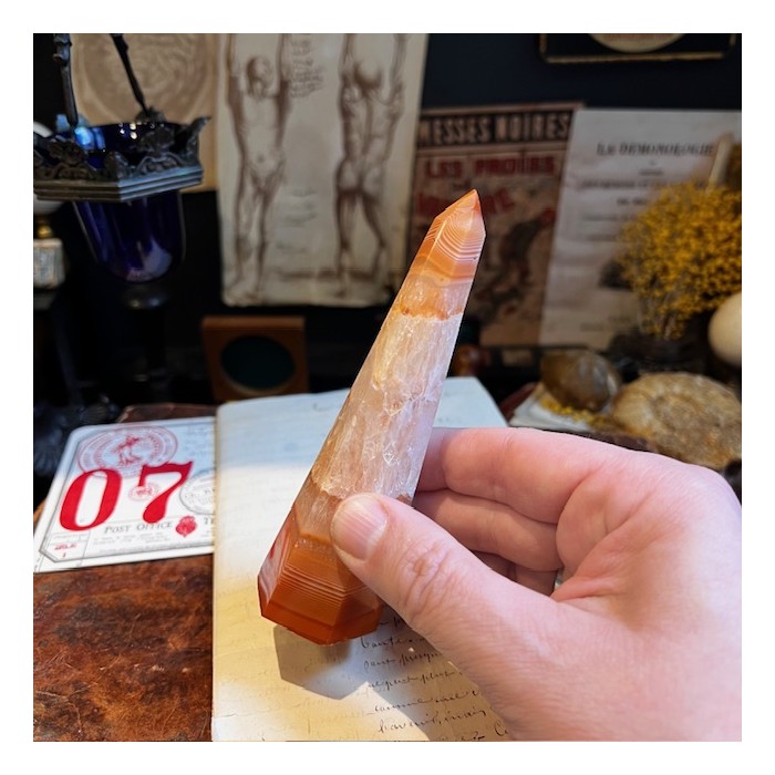 Obélisque d'Agate Sardonyx - Agate rubanée