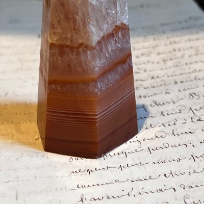 Sardonyx Agate Obelisk - Banded agate
