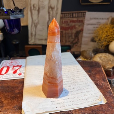 Obélisque d'Agate Sardonyx - Agate rubanée