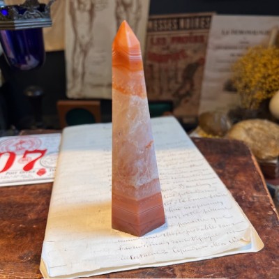 Obélisque d'Agate Sardonyx - Agate rubanée