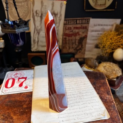 Obélisque d'Agate Sardonyx - Agate rubanée