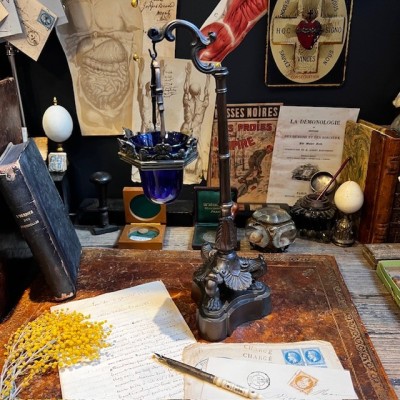 Hanging night light in bronze - Period Napoleon III - Circa 1850-1870