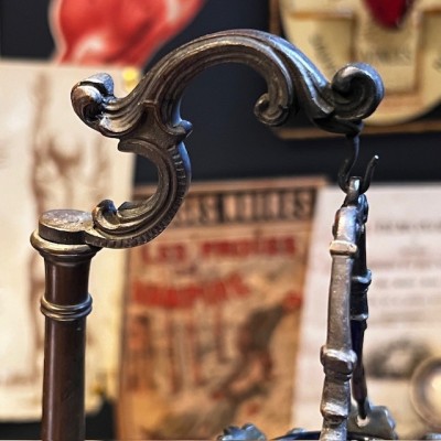 Veilleuse de table à suspension d'époque Louis-Philippe - Verre bleu