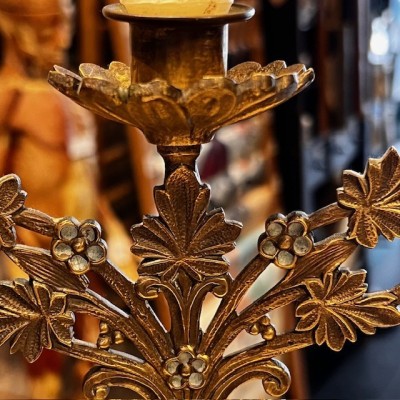 Belle Epoque Floral Candelabra - Art Nouveau - 1900 - Candlestick