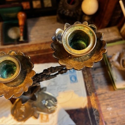 Candélabre Floral Belle Epoque - Art Nouveau - 1900 - Chandelier