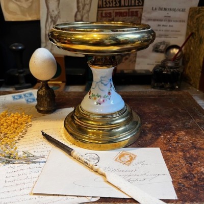 19th century oil lamp stand - Pedestal - Candle holder - Support