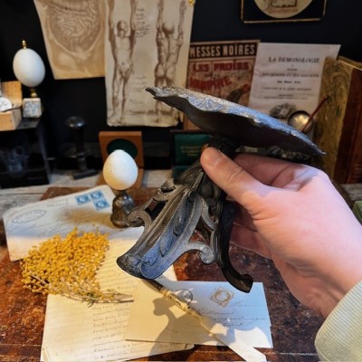 19th century oil lamp stand - Pedestal - Candle holder - Support