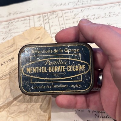 Box of Cocaine Menthol Borate Lozenges - THEVENOT Laboratories