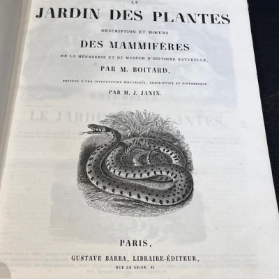 Le Jardin des Plantes - Par Boitard - Livre illustré ancien - 1851