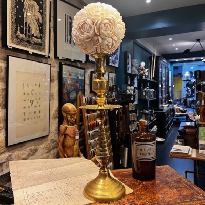 Grand Bougeoir en laiton 42cm - Chandelier - Candélabre - Début XXème