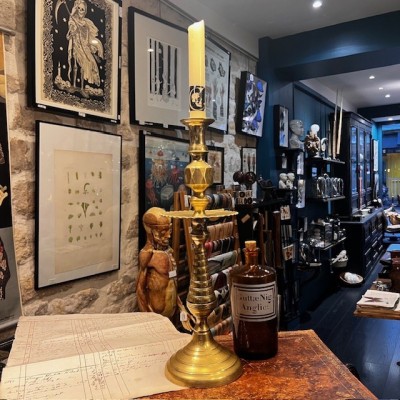 Grand Bougeoir en laiton 42cm - Chandelier - Candélabre - Début XXème