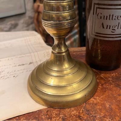 Large brass candlestick - Candleholder - 42cm - XXth century