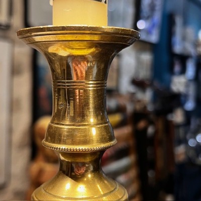 Large brass candlestick - Candleholder - 42cm - XXth century
