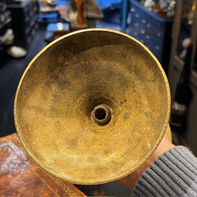 Large brass candlestick - Candleholder - 42cm - XXth century