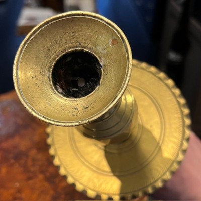 Large brass candlestick - Candleholder - 42cm - XXth century