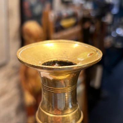 Large brass candlestick - Candleholder - 42cm - XXth century