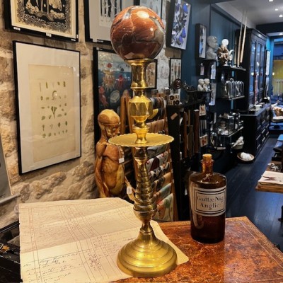 Grand Bougeoir en laiton 42cm - Chandelier - Candélabre - Début XXème