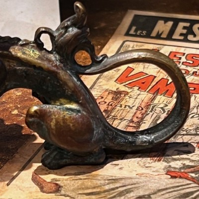 Bronze Dragon Hand Candle Holder – Troubadour Style - Napoleon III