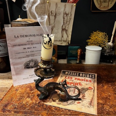 Bronze Dragon Hand Candle Holder – Troubadour Style - Napoleon III