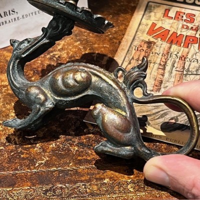 Bronze Dragon Hand Candle Holder – Troubadour Style - Napoleon III