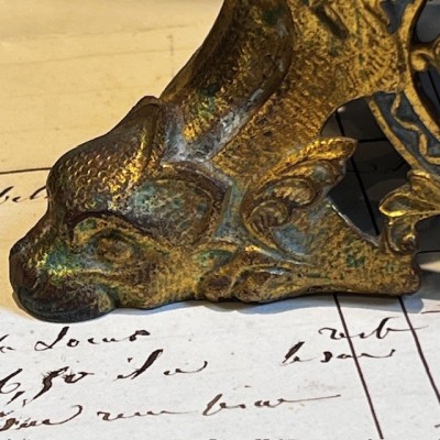 Tripod Torch Holder - Napoleon III - Troubadour style in brass