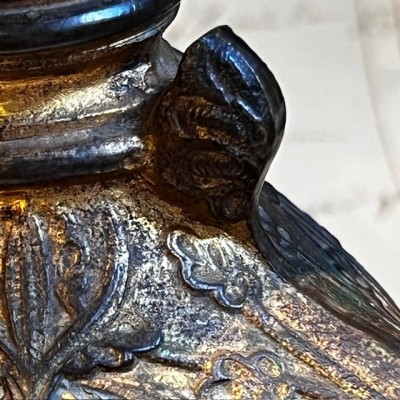 Tripod Torch Holder - Napoleon III - Troubadour style in brass