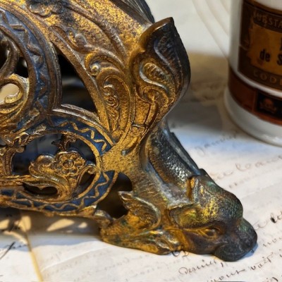 Tripod Torch Holder - Napoleon III - Troubadour style in brass