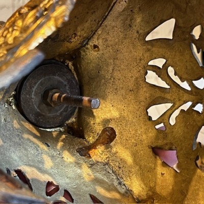 Tripod Torch Holder - Napoleon III - Troubadour style in brass