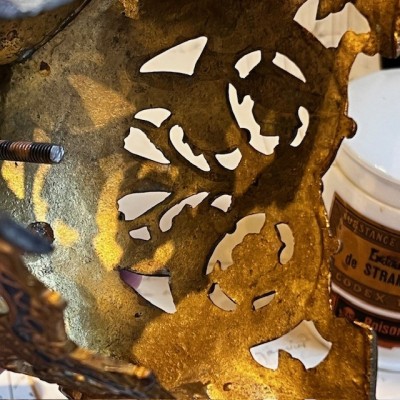 Tripod Torch Holder - Napoleon III - Troubadour style in brass