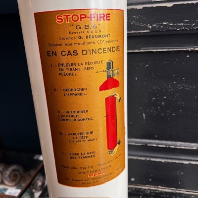 Antique ‘Stop-Fire’ fire extinguisher in enamelled steel - Circa 1925 - Art Deco - Georges Beaumont