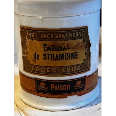 Stramoine - Poison - Pot à onguent de pharmacie- Apothicaire - Codex