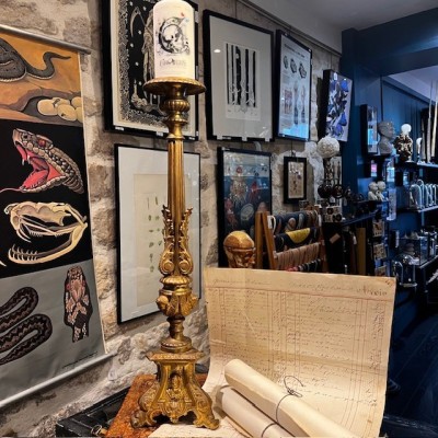 Pique-Cierge d'Autel en laiton 59cm - Porte-Cierge - Chandelier XIXème