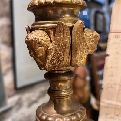 Pique-Cierge d'Autel en laiton 59cm - Porte-Cierge - Chandelier XIXème