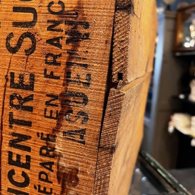 Caisse publicitaire ancienne en bois - Lait concentré infantile Nestlé