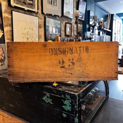 Caisse publicitaire ancienne en bois - Lait concentré Gallia / Gervais