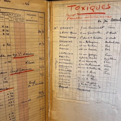 Pharmacy Prescription book - Paris - Toxic products register