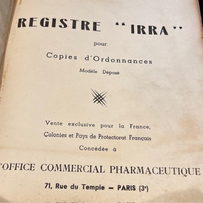 Pharmacy Prescription book - Paris - Toxic products register