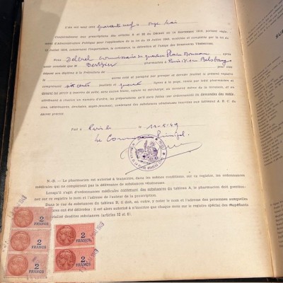 Ordonnancier de Pharmacie - Registre pharmaceutique - 1949 à 1953