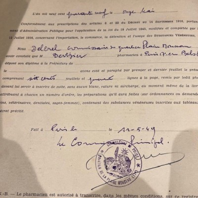 Pharmacy Prescription book - Paris - Toxic products register