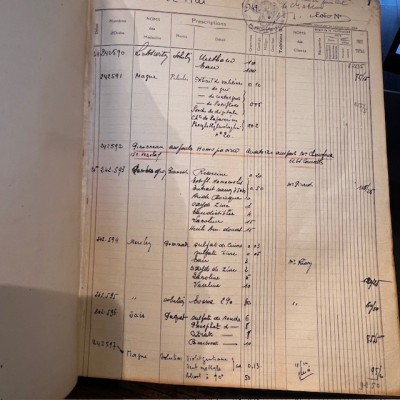 Ordonnancier de Pharmacie - Registre pharmaceutique - 1949 à 1953