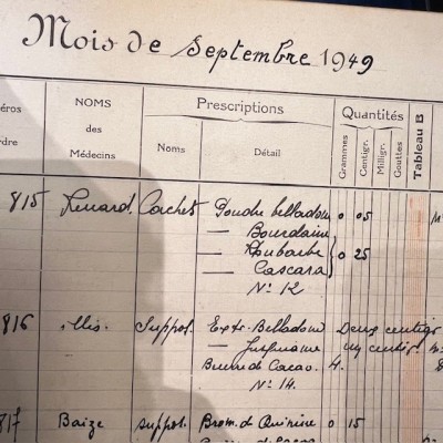 Pharmacy Prescription book - Paris - Toxic products register