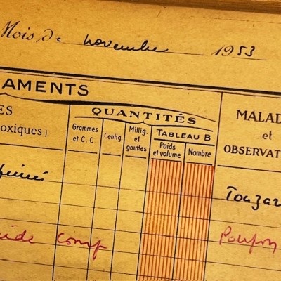 Pharmacy Prescription book - Paris - Toxic products register