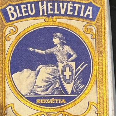 Antique Laundry blue box - Helvetia Blue - Talissot & Chevalier -1900